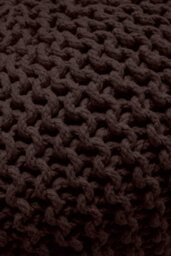 Knitted Pouffe Chunky Round Footstool Ottoman 100% Cotton Handmade Chocolate - thumbnail 5