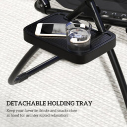 Outsunny 2 Pcs Zero Gravity Lounger Chair, Folding Reclining Chair, Black - thumbnail 8