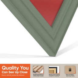 "30X17"" Green Classic Vinyl Record Frame With Crimson Mount For 12 Inch Lp Album Cover & Disc - Ak Frames" - thumbnail 3