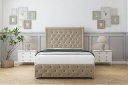 "Comfort Winchester Almond Coniston Divan Bed Set 2 Drawers Left Side - 26"" Strutted & 12"" Footboard 3' Single" - thumbnail 1