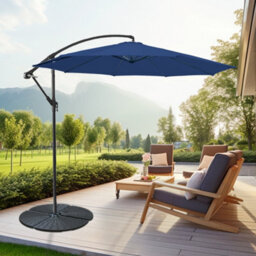 Sundaze Blue 3M Garden Banana Parasol Cantilever Umbrella Hanging Patio Sun Shade