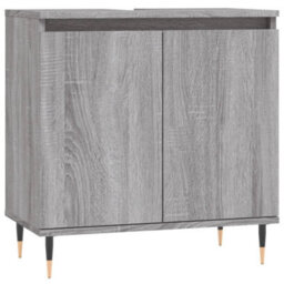 Berkfield 3 Piece Bathroom Cabinet Set Grey Sonoma Engineered Wood - thumbnail 9