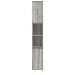 Berkfield 3 Piece Bathroom Cabinet Set Grey Sonoma Engineered Wood - thumbnail 8