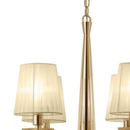 Luminosa Lighting Luminosa Tiffany Pendant 4+4 Light E14+G9, French Gold With Cream Shades & Clear Crystal - thumbnail 4