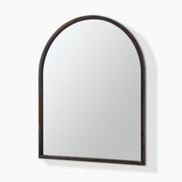 Furniturebox Uk Valerie Walnut Wood Medium 110X80Cm Overmantle Arch Mirror - thumbnail 4