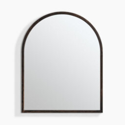 Furniturebox Uk Valerie Walnut Wood Medium 110X80Cm Overmantle Arch Mirror - thumbnail 3
