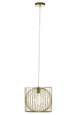 Orsina Gold Finish Pendant Lamp, Openwork Iron Lighting Fixture For Ceilings, Contemporary Luxe Pendant Light - image 1