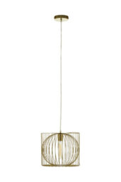 Orsina Gold Finish Pendant Lamp, Openwork Iron Lighting Fixture For Ceilings, Contemporary Luxe Pendant Light - thumbnail 3