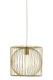 Orsina Gold Finish Pendant Lamp, Openwork Iron Lighting Fixture For Ceilings, Contemporary Luxe Pendant Light - thumbnail 2