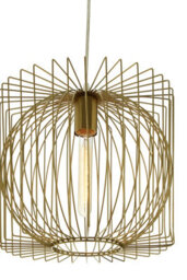 Orsina Gold Finish Pendant Lamp, Openwork Iron Lighting Fixture For Ceilings, Contemporary Luxe Pendant Light - thumbnail 4