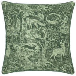 furn. Furn Winter Woods Jacquard Polyester Filled Cushion, Emerald, 50 X 50Cm - thumbnail 2