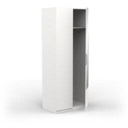 FurniComp LTD Furnicomp Chicago Matt White 2 Door 80Cm Narrow Compact Mirrored Wardrobe - thumbnail 6