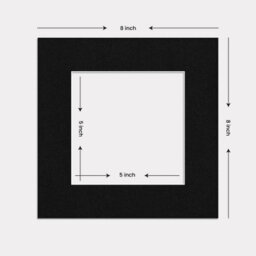 Ak Frames 8X8 Black Picture Mounts To Fit 5X5 Aperture Size - Mount Board Only (No Frame Included) - thumbnail 3