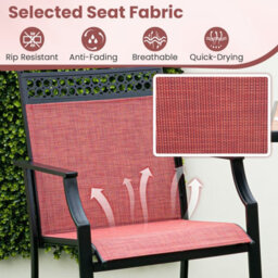 Costway Set Of 2 Outdoor Patio Chairs Home Fabric Bar Stools W/ Footrest - thumbnail 6