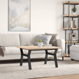 Berkfield Coffee Table Y-Frame 80X80X45.5 Cm Solid Wood Pine And Steel - thumbnail 3