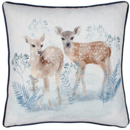 Evans Lichfield Winter Fawns Printed Cushion Cover - thumbnail 1