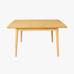 Sweeek - Lina Rectangular Extendable Dining Table In Rubberwood And Natural Oak Veneer 4 To 6 Seats 110/140 X 100 X 75 Cm - thumbnail 5