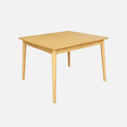 Sweeek - Lina Rectangular Extendable Dining Table In Rubberwood And Natural Oak Veneer 4 To 6 Seats 110/140 X 100 X 75 Cm - thumbnail 2