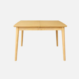 Sweeek - Lina Rectangular Extendable Dining Table In Rubberwood And Natural Oak Veneer 4 To 6 Seats 110/140 X 100 X 75 Cm - thumbnail 3