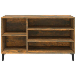Berkfield Shoe Cabinet Smoked Oak 102X36X60 Cm Engineered Wood - thumbnail 5