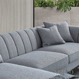 Aluxo Cooper Boucle Left Hand Corner Sofa Lhf 5 Seater Dolphin Grey Medium Firm - thumbnail 3