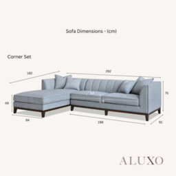 Aluxo Cooper Boucle Left Hand Corner Sofa Lhf 5 Seater Dolphin Grey Medium Firm - thumbnail 6