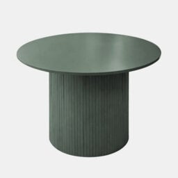 Ohs Madison Ribbed Round Dining Table Wood Effect - Woodland Green - thumbnail 2