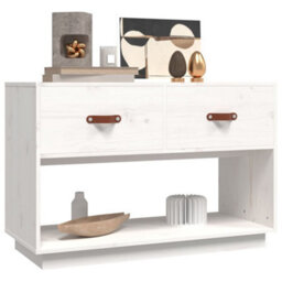 Walplus Tv Cabinet White 90X40X60 Cm Solid Wood Pine - thumbnail 4