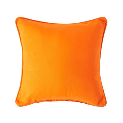Homescapes Cotton Plain Orange Cushion Cover, 60 X 60 Cm - image 1