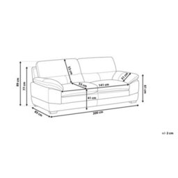 Beliani Sofa 3 Seater Horten Leather Golden Brown - thumbnail 3