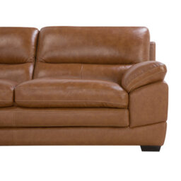 Beliani Sofa 3 Seater Horten Leather Golden Brown - thumbnail 6