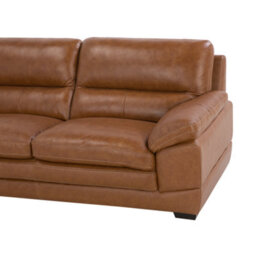 Beliani Sofa 3 Seater Horten Leather Golden Brown - thumbnail 7