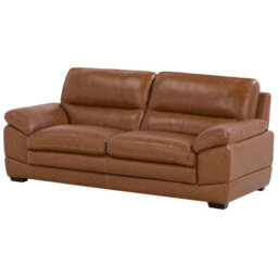 Beliani Sofa 3 Seater Horten Leather Golden Brown - thumbnail 4