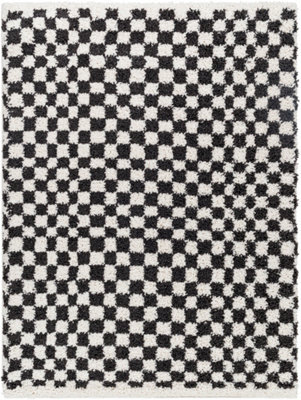 Livabliss Birmingham-Modern Black Grey Brown Checkered Soft Plush Pile Living Dining Bedroom Rug 160 X 213 Cm Easy Care, Non Shedding - image 1