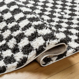 Livabliss Birmingham-Modern Black Grey Brown Checkered Soft Plush Pile Living Dining Bedroom Rug 160 X 213 Cm Easy Care, Non Shedding - thumbnail 4