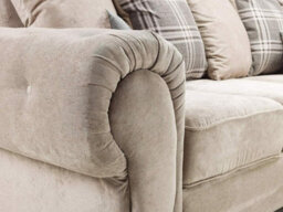 Verona 2C2 Corner Sofa, 5 Seater Fabric Corner Suite With Scatter Back Cushions, Chesterfield Style Sofa For Living Room Beige - thumbnail 2