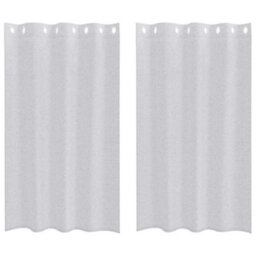 Berkfield Modern Curtains With Curtains 2 Pcs Light Gray Polyester