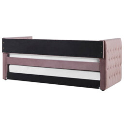 Beliani Trundle Bed Velvet Gassin 90 X 200 Cm (Eu Single) Pink - thumbnail 7