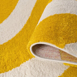 The Rugs Joli Yellow And White Wavy Rug Soft Dense Pile Easy To Clean And Pet Friendly For Living Rooms And Bedrooms - thumbnail 6