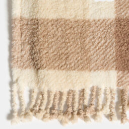 OHS Check Tassel Sherpa Fleece Throw Ultra Soft Cosy Blanket - thumbnail 2