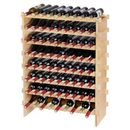 Vevor 72 Bottle Stackable Modular Wine Rack, 8-Tier Solid Bamboo Wood Storage Racks, Floor Freestanding Wines Holder - thumbnail 1