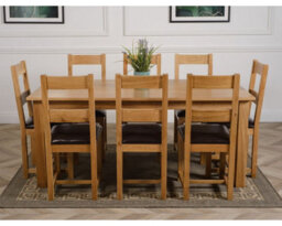 That's Furniture Oslo 180 X 90 Cm Large Oak Dining Table And 8 Chairs Dining Set With Lincoln Chairs - thumbnail 2