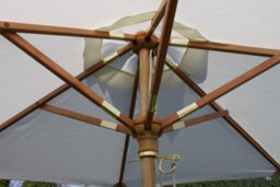 Garden Market Place Hardwood Garden Parasol Umbrella - 2M Wide - (Cream) - thumbnail 4