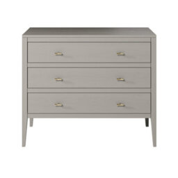 Wyld Haus Salvador Mist Grey Wood Grain 3-Drawer Chest With Brushed Brass Handles - thumbnail 2