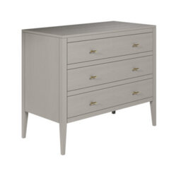 Wyld Haus Salvador Mist Grey Wood Grain 3-Drawer Chest With Brushed Brass Handles - thumbnail 4