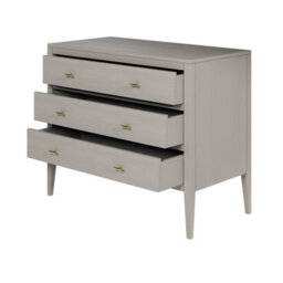 Wyld Haus Salvador Mist Grey Wood Grain 3-Drawer Chest With Brushed Brass Handles - thumbnail 5