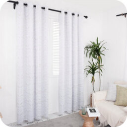 Deconovo Foil Printed Room Darkening Curtains Thermal Insulated Eyelet Curtains Bedroom Curtains 66 X 54 Inch Silver Grey 2 Panels - thumbnail 5