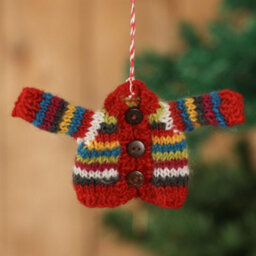 Dibor Set Of 2 Fairtrade Knitted Jumper & Stocking Decorations - thumbnail 3