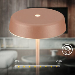 Briloner Led Table Lamp Rechargeable Light Dimmable Cordless Touch Ip44 Outdoor Coffee - thumbnail 5