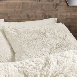 Catherine Lansfield Bedding Cuddly Deep Pile Duvet Cover Set With Pillowcases Cream - thumbnail 2